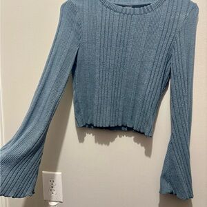 SHEIN Blue Ribbed Crop Top